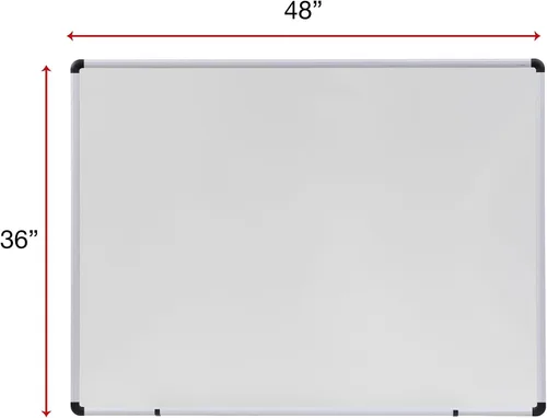 Vista 3 de Universal Pizarra de borrado en seco, melamina, 48 x 36 pulgadas, blanco, marco de aluminio/plástico negro/gris (43724)