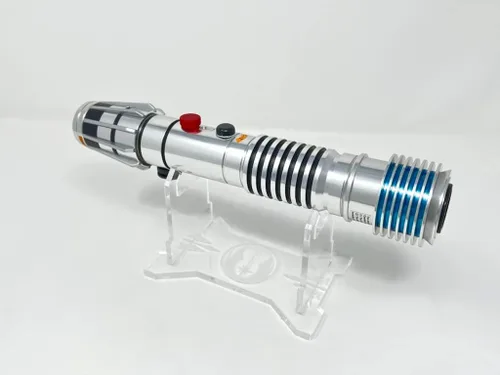 Vista 5 de Galaxy's Edge Star Wars Darth Plo Koon Legacy - Paquete de sable láser con soporte grabado personalizado, color azul