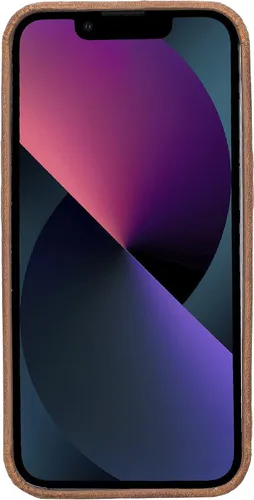 Vista 3 de Bayelon Funda de cuero para iPhone 13 Pro, funda de cuero delgada de grano completo (marrón antiguo)