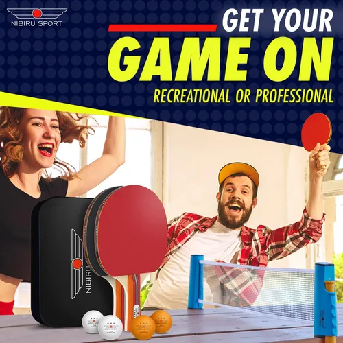 Vista 13 de Ping Pong Paddle Set with Rackets, Net, Balls & Carry Case for Table Tennis