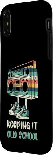Vista 2 de Keeping It Old School 80s 90s Retro Cassette Radio Case for iPhone X/XS