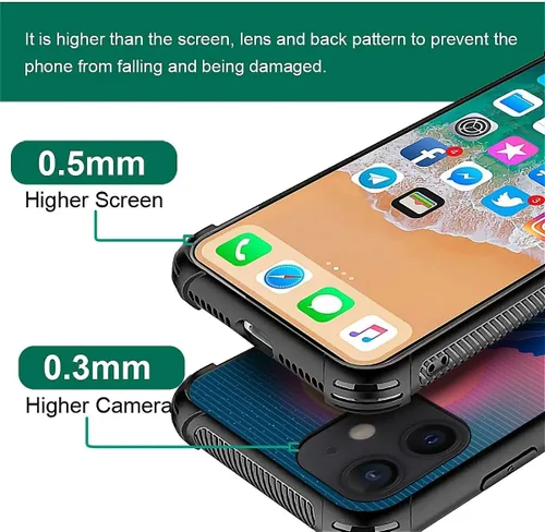 Vista 5 de CARLOCA Funda compatible con iPhone 12 Mini, funda Synthwave Purple Landscape Retro para iPhone 12 Mini, diseño gráfico, a prueba de golpes