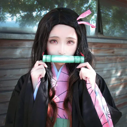 Vista 4 de Nezuko - Disfraz de sirvienta Shinobu Lolita - Conjunto de vestido de sirvienta para Halloween