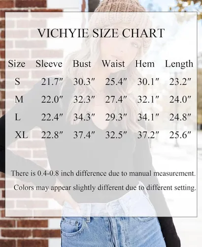 Vista 2 de VICHYIE Camiseta de manga corta con cuello en V para mujer, estilo casual, ajustada