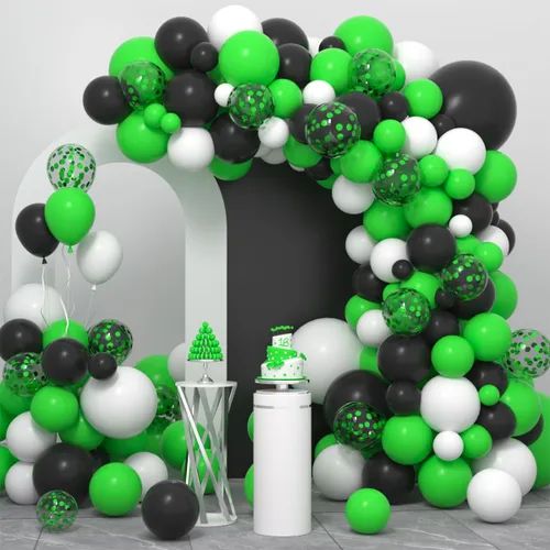 Vista 14 de Kit de arco de guirnalda de globos azules y amarillos – 122 globos azul real, rosa, globos azules y amarillos, guirnalda de globos para cumpleaños