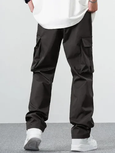 Vista 6 de PLEPAN Mens Cargo Pants Casual Hiking Joggers Sweatpants Lightweight Drawstring Work Pants with 4 Pockets