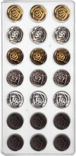 Vista 14 de Funshowcase Rosa, corazón, cúpula, diamante, forma ovalada molde de chocolate de plástico 6 piezas Set tamaño de mordida