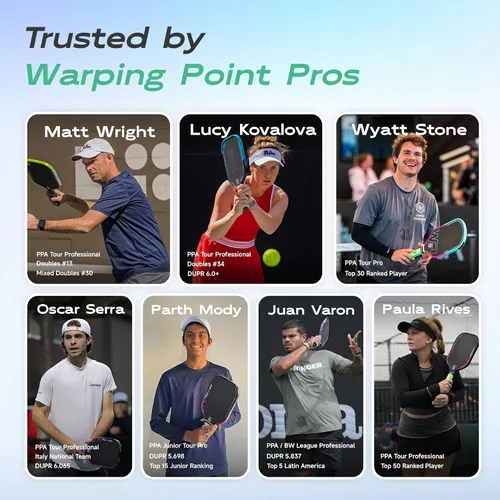 Vista 7 de Warping Point Rhythm 16MM Pickleball Paddle, Carbon Fiber Paddle, Thermoformed Design with MaxCell Honeycomb Core, Design for Precision Control &