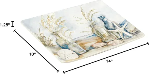 Vista 7 de Certified International Coastal Landscape - Bandeja rectangular de 14 x 10 pulgadas, multicolor, grande