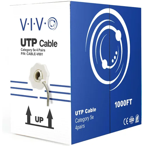 Vista 16 de VIVO Cable Cat5e a granel de 1,000 pies, cable Ethernet CCA, 24 AWG, caja de extracción UTP, red LAN, azul, CABLE-V001B
