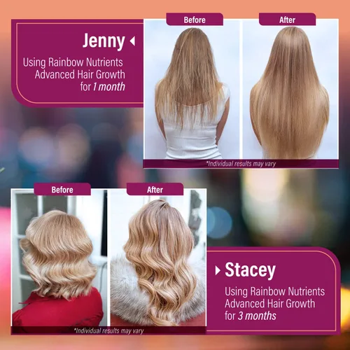 Vista 6 de Paquete de 2 vitaminas para el crecimiento del cabello para mujeres Biotina 10,000 mcg, colágeno, OptiMSM® patentado, goMCT®, saw palmetto