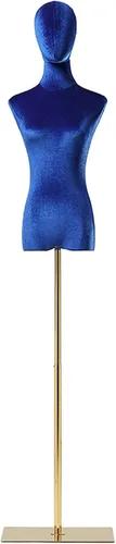 Vista 16 de Torso de maniquí de forma de vestido femenino, altura del cuerpo del maniquí de terciopelo ajustable, con brazo de madera maciza y base de metal