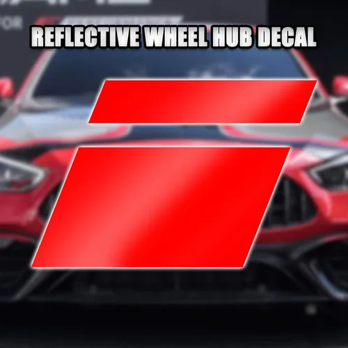 Vista 3 de Beypovk 6 calcomanías reflectantes para llantas de automóvil, calcomanías de rayas automotrices para ruedas de 18 a 21 pulgadas, accesorios de Rojo