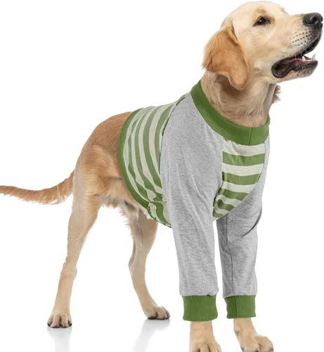 Vista 11 de FUAMEY Manga de recuperación para perros con protector de codo, camisa para perros para dejar de lamer las articulaciones, traje de manga larga