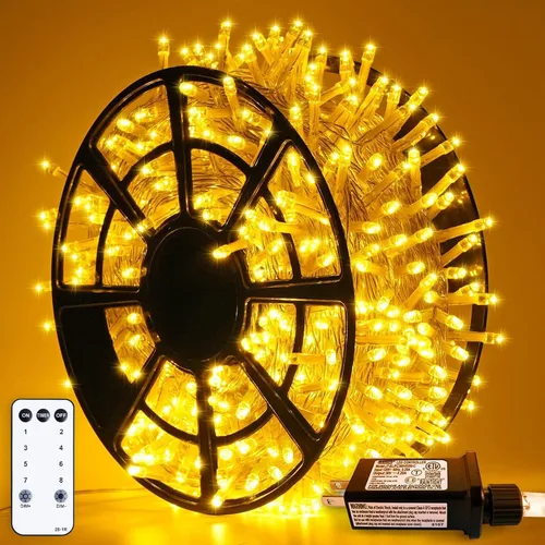 Vista 14 de JMEXSUSS - Tira de 100 luces led para interiores, 8 modos, enchufables, parpadeantes, 33 pies, luces navideñas para exteriores, a prueba de agua