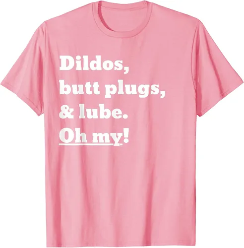 Vista 57 de Consoladores, tapones para los glúteos y lubricante. Camiseta Oh My! Azul bebé
