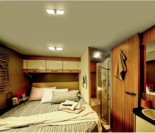 Vista 2 de BlueFire Luz LED de techo doble con interruptor de encendido/apagado, 6W 600LM, 4000-4500K, iluminación interior de 12 V CC para caravana, remolque