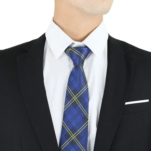 Vista 5 de WeiShang Corbata de seda clásica para hombre jacquard tejida