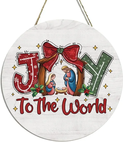 Vista 16 de Decoración de gnomos de Navidad para interiores, decoraciones de Navidad azules, muñeco de nieve, copo de nieve, rústico, granja, madera, placa
