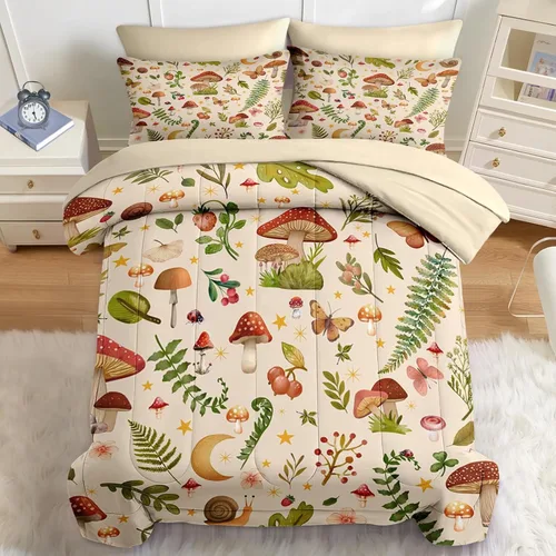 Vista 12 de Nesker Juego de edredón de primavera de 5 piezas, tamaño individual, juego de ropa de cama floral con mariposas para niños y adultos, juego