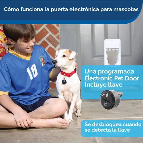 Vista 2 de PetSafe Puerta electrónica para mascotas NEVER RUST - Puerta automática para perros y gatos - Para mascotas grandes - Mascotas de hasta 100 libras