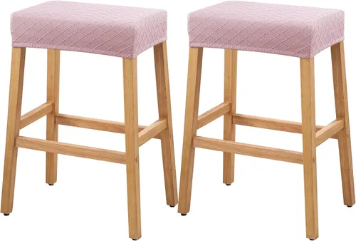 Vista 58 de YISUN Fundas de taburete rectangulares, paquete de 2 fundas elásticas impermeables para asiento de silla de montar, taburetes de bar, sillas de bar
