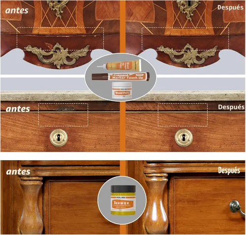 Vista 2 de REALINN Kit de reparación de muebles de madera, juego de 28 marcadores