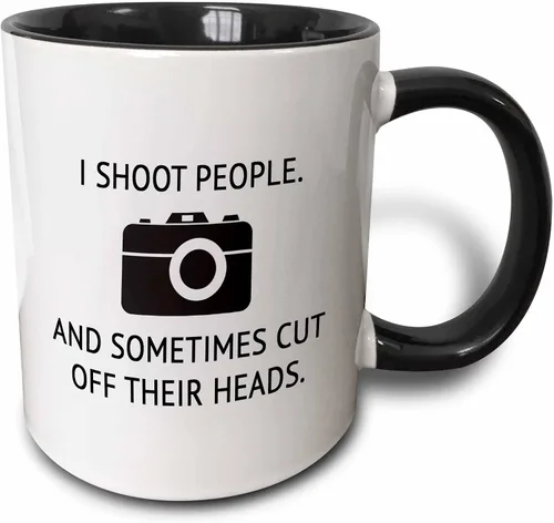 Vista 8 de 3dRose I SHOOT PEOPLE. AND SOMETIMES CUT OFF THEIR HEADS. 11oz Two-Tone Blue Mug