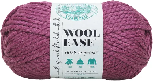 Vista 37 de Lion Brand Yarn - Ovillo de lana Wool-Ease Thick & Quick color fuerza aérea Super Bulky Wool Acrylic Blend Fiber for Soft Hats, Sweaters, Chunky