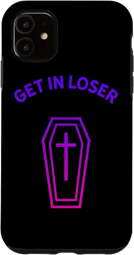 Vista 8 de Pastel Goth Aesthetic Black Gradient Coffin Get in Loser Emo Case for iPhone 17