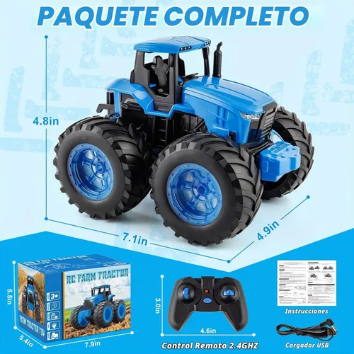 Vista 6 de BAYSING - Juguete de tractor monstruo con control remoto, luz azul