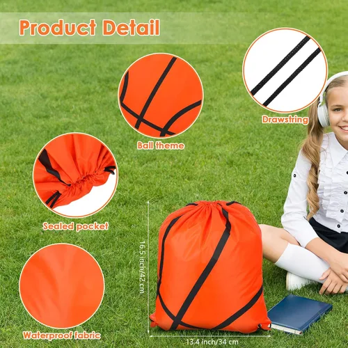Vista 2 de Riakrum 8 unidades de 16.5 pulgadas bolsa deportiva con cordón de regalo, mochila de regalo, bolsas de regalo, bolsas de cuerda para mujer, Varios