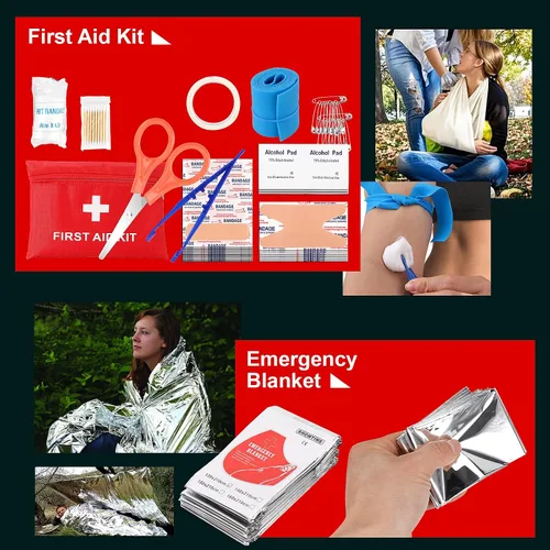 Vista 7 de Regalos para hombres, mujeres, papás, kits de supervivencia navideños PIXATO, equipo de supervivencia y equipamiento 116 en 1, kit de emergencia
