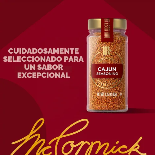 Vista 13 de McCormick Gourmet Collection - Condimento cajún, sin OMG, nuestras mejores hierbas y especias, mezcla picante, estilo Luisiana con ajo, cebolla