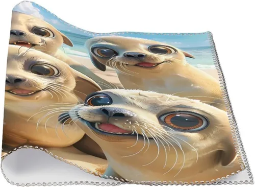 Vista 3 de Sea Lion Snap Placemats Set of 6 Resistant Table Mats Washable Place Mats for Dinner Party Table Decoration