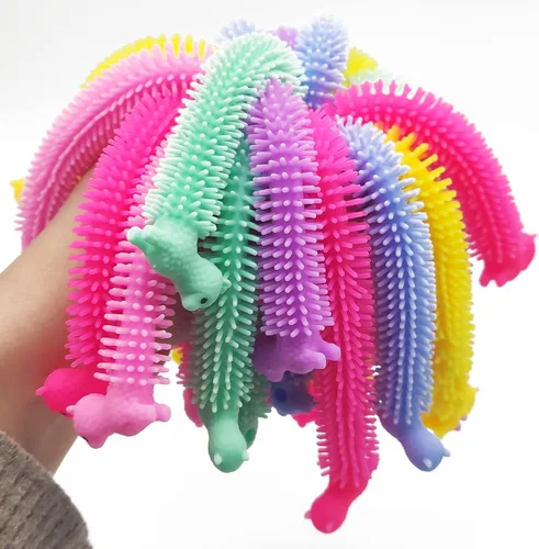Vista 2 de 18 piezas de juguetes de cuerda elástica, juguete sensorial de alpaca, fideos para apretar para niños, niñas, adultos, regalos de fiesta