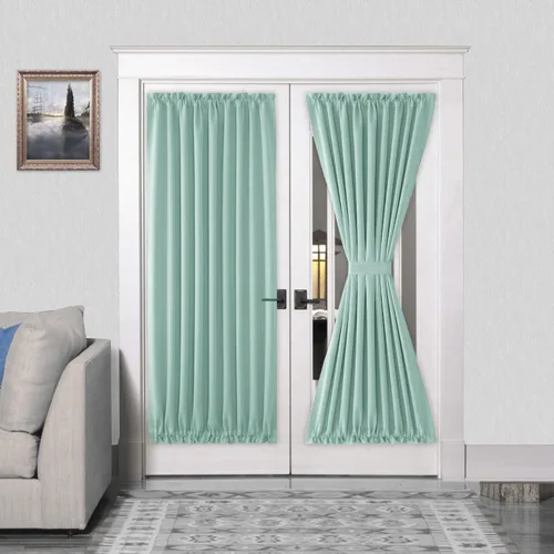 Vista 186 de DWCN Cortinas para Puertas Francesas – Cortinas opacas térmicas con bolsillo para barra para puertas con ventana de cristal, puertas de cocina
