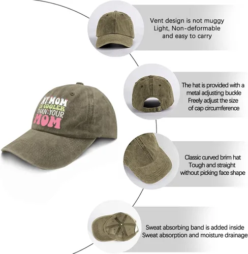 Vista 6 de devor Hat My mom is Cooler Than Your Mom Dad Hats, gorra de béisbol gráfica para hombre