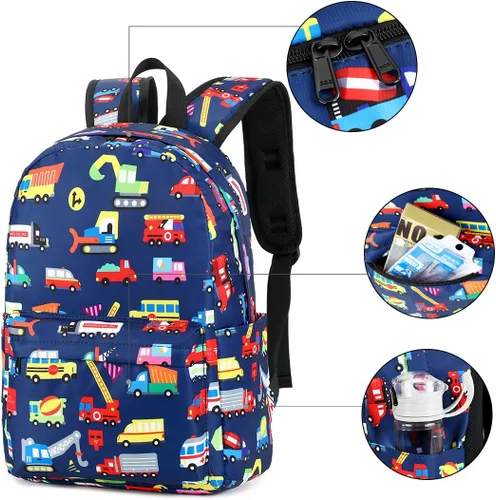 Vista 4 de Mochila preescolar para niños para escuela primaria Camión Marina S Computadora portátil