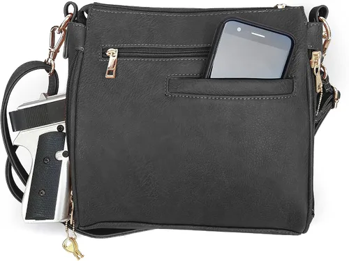 Vista 4 de Roma Leathers Bolsa de mano oculta con hebilla frontal