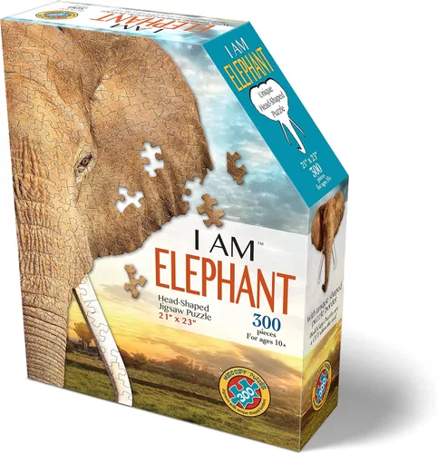 Vista 2 de e11even Madd Capp Puzzles - Yo soy elefante - 300 piezas - Rompecabezas en forma de animal (6017)