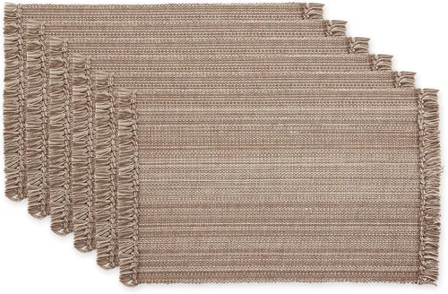 Vista 41 de DII - Colección de mesa jaspeado, juego de manteles individuales, 3x19 pulgadas, albaricoque, 6 piezas