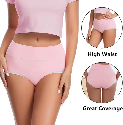 Vista 2 de Migbean Ropa interior de cintura alta para mujer, ropa interior para mujer, bragas para mujer, ropa interior de talla grande para mujer, bragas