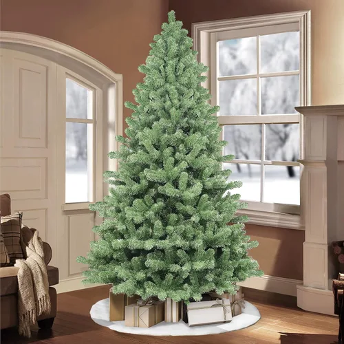 Vista 3 de Puleo International Árbol de Navidad artificial de abeto Vermont de 7.5 pies sin iluminación con soporte