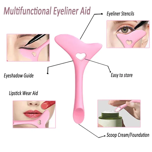 Vista 9 de 3 plantillas de delineador de ojos, protector de rímel, herramienta aplicadora de delineador de ojos de silicona, herramienta de maquillaje