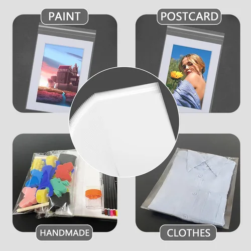 Vista 6 de Paquete de 50 bolsas de almacenamiento sin ácidos transparentes para impresiones artísticas de 8.5 x 11 pulgadas, imágenes, fotos, marcos mate