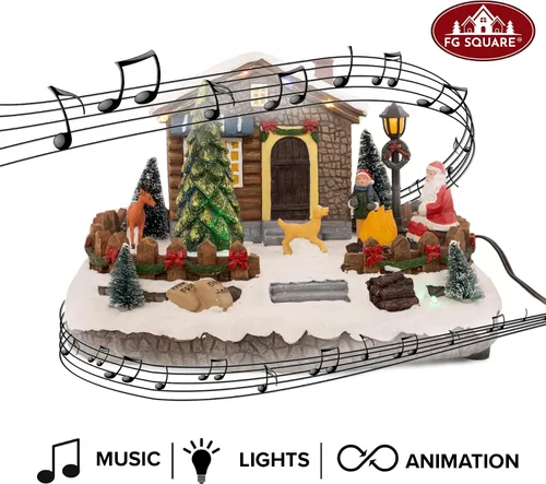 Vista 6 de Pueblo Navideño Animado de Santa en Fuga Accesorios de Casa Navideña Colección Figuritas para Decoraciones y Regalo Movimiento y Sonido