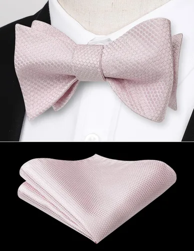 Vista 166 de HISDERN Pajaritas para hombre, diseño de lunares, corbatín y bolsillo cuadrado, clásico, esmoquin de negocios, boda, pajaritas, pañuelo