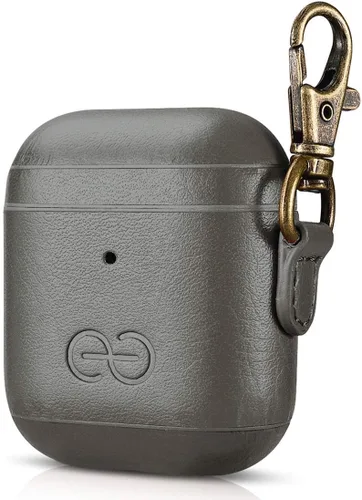 Vista 82 de Dreem Om - Funda para estuche con clip para llavero compatible con AirPods 1 y 2, funda de cuero vegano para Airpods para hombres y mujeres, Negro
