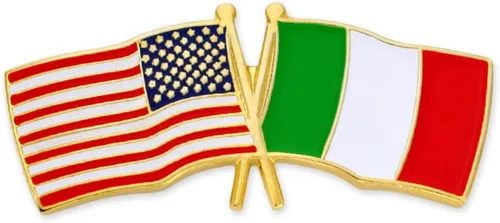 Vista 129 de PinMart Pin de solapa esmaltado con bandera de la amistad cruzada de Estados Unidos y el mundo